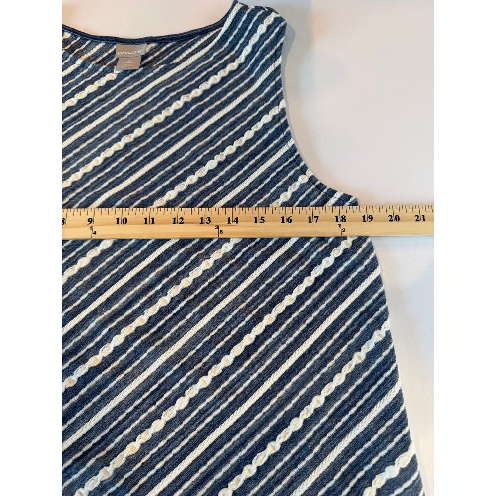 Chico’s Striped Cardigan & Tank Set Size M Coastal Grandma Minimalist - Picture 7 of 12